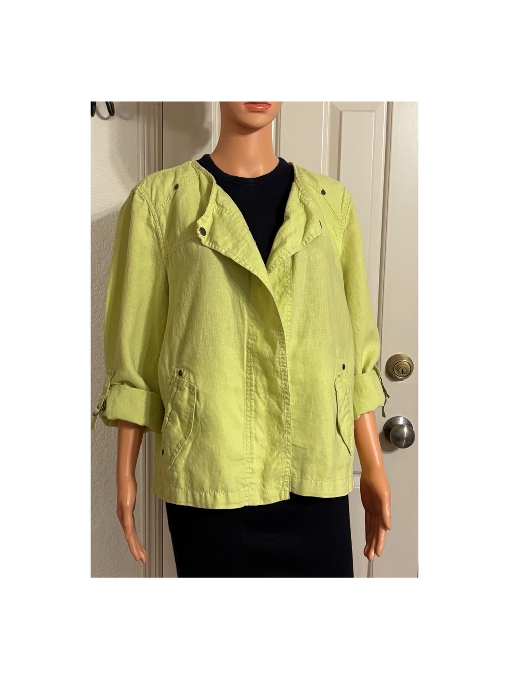 Chico's Lemon-Lime Utility Jacket